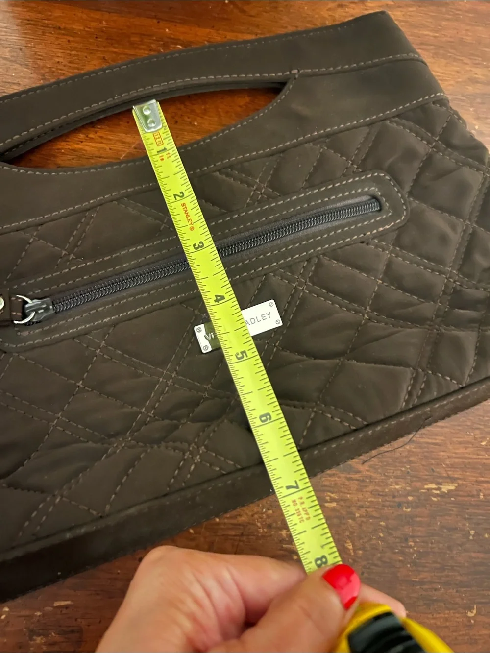 Vera Bradley Black Quilted Brown zebra lining inside Clutch